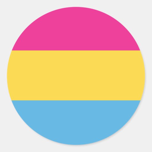 Pansexual | Design der Druckflagge | Streifen | Runder Aufkleber (Vorderseite)