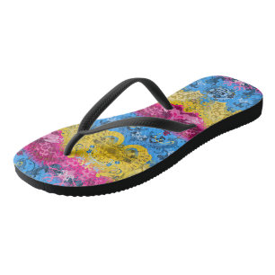 Pansexual Dragon Damask - Farben der Flagge Badesandalen