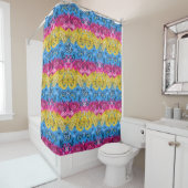 Pansexual Dragon Damask - Farben der Flagge Duschvorhang (Beispiel)