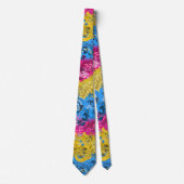 Pansexual Dragon Damask - Farben der Flagge Krawatte (Vorderseite)