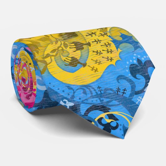Pansexual Dragon Damask - Farben der Flagge Krawatte (Gerollt)