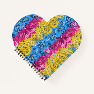 Pansexual Dragon Damask - Farben der Flagge Notizblock