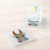 Pansexual-Fee Glasuntersetzer (Schrägansicht)