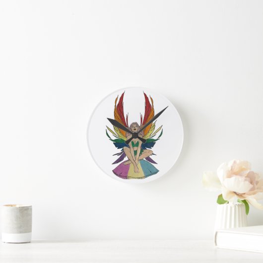 Pansexual-Fee Runde Wanduhr (Zuhause)