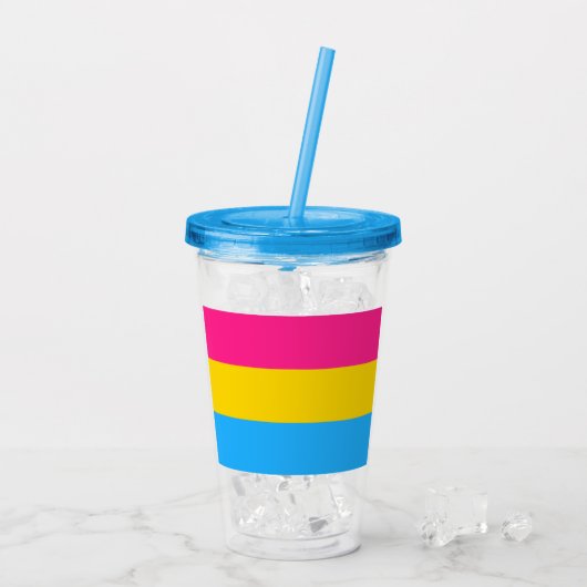 Pansexual Flag Acryltrinkbecher (Rückseite Ice)