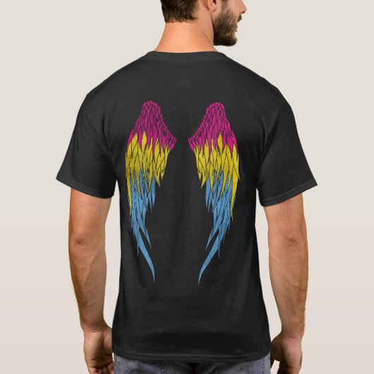 Pansexual Flag - Angel Wings T-Shirt (Rückseite)