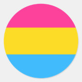 Pansexual Flag Aufkleber, Prix Community / Geschle Runder Aufkleber (Vorderseite)