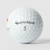 Pansexual Flag Herz & Pride Golf mit Monogramm LGB Golfball (Logo)