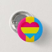 Pansexual Flag, Herz & Stolz Community / Geschlech Button (Vorne & Hinten)