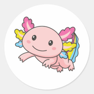 Pansexual Flag June Pride Lgbtq Axolotl Classic Ro Runder Aufkleber