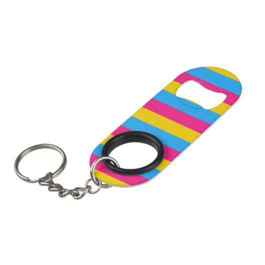 Pansexual Flag Mini Flaschenöffner (Vorderseite Schrägansicht)
