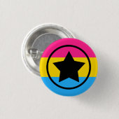 Pansexual Flag mit einem Star in einem Circle Button (Vorne & Hinten)