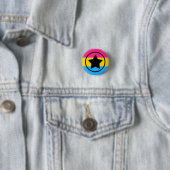 Pansexual Flag mit einem Star in einem Circle Button (Beispiel)