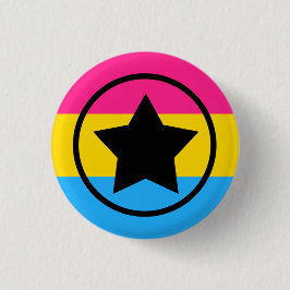 Pansexual Flag mit einem Star in einem Circle Button