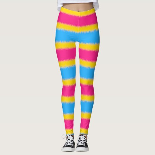 Pansexual Flag Narrow Stripe Leggings (Vorderseite)