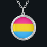 Pansexual Flag Necklace Versilberte Kette<br><div class="desc">Pansexual Flag Necklace by PikesPeakMarket</div>