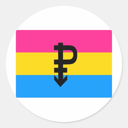 PANSEXUAL FLAG ORIGINAL RUNDER AUFKLEBER (Vorderseite)