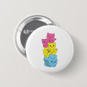 Pansexual Flag Pansexual Pride Lgbtq Niedlich Cat Button (Vorne & Hinten)