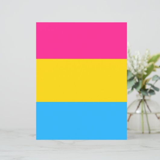 Pansexual Flag Papier (Stehend Vorderseite)