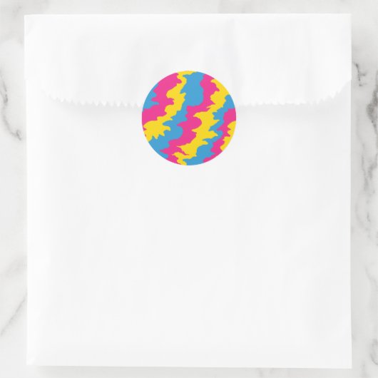 Pansexual Flag Patterns Runder Aufkleber (Tasche)