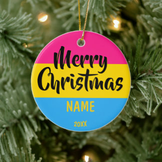 Pansexual Flag Personalisiert Weihnachten Keramik Ornament