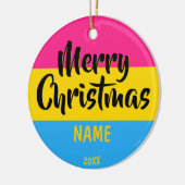 Pansexual Flag Personalisiert Weihnachten Keramik Ornament (Links)