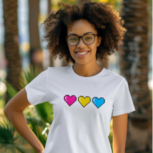 Pansexual Flag Pixel Herz T-Shirt