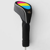 Pansexual Flag & Pride Golf mit Monogramm / LGBT Headcover (angewinkelt)