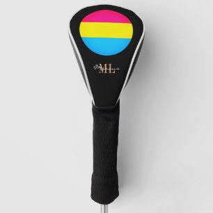Pansexual Flag & Pride Golf mit Monogramm / LGBT Headcover