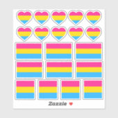 Pansexual Flag & Pride Stickers / Herz Aufkleber (Blatt)
