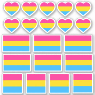 Pansexual Flag & Pride Stickers / Herz Aufkleber