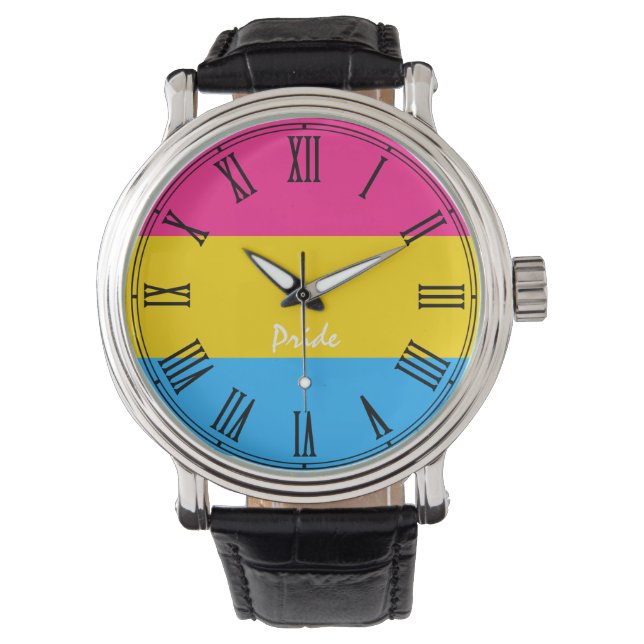 Pansexual Flag & Pride Watch Armbanduhr (Vorderseite)