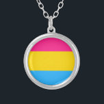 Pansexual Flagge Versilberte Kette<br><div class="desc">Pansexual Flagge</div>
