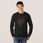Pansexual Floral Pan Pride Flag Farben Subtle Boho T-Shirt (Vorne ganz)