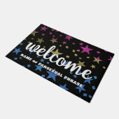 Pansexual Gay Pride Glitzer Stars Neue Zuhause Wil Fußmatte (Schrägansicht)