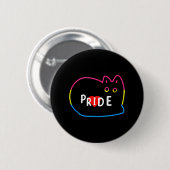 Pansexual Gay Pride Rainbow Cat Kitten LGBT Button (Vorne & Hinten)
