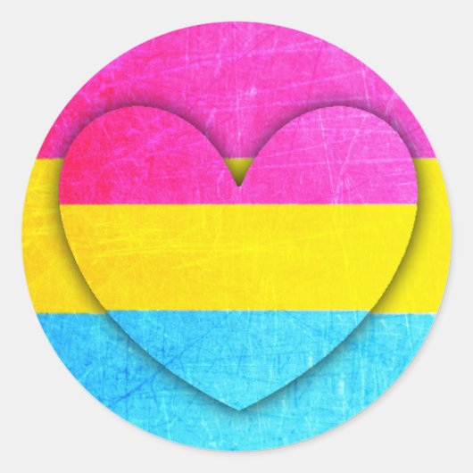 Pansexual Heart Stickers (Vorderseite)