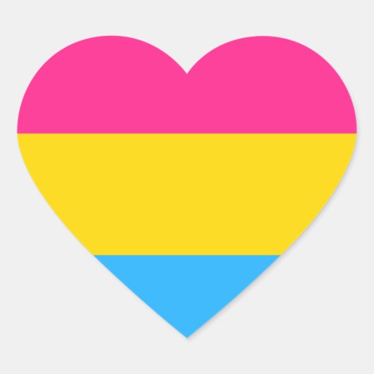 Pansexual Herz-Aufkleber (Vorderseite)