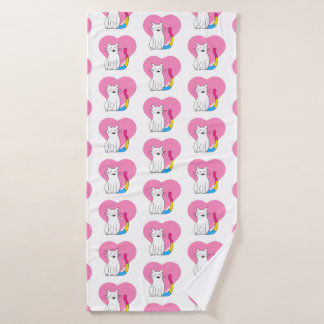 Pansexual Katze mit Herzen Badehandtuch
