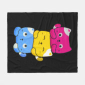 Pansexual Kawaii Cat Anime Art Niedlich Pan Pride Fleecedecke (Vorderseite (Horizontal))