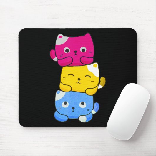 Pansexual Kawaii Cat Anime Art Niedlich Pan Pride  Mousepad (Mit Mouse)