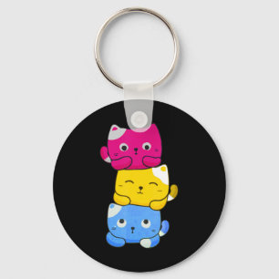 Pansexual Kawaii Cat Anime Art Niedlich Pan Pride  Schlüsselanhänger
