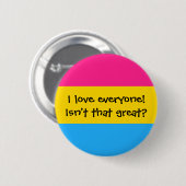 Pansexual "Liebe jeder" Knopf Button (Vorne & Hinten)