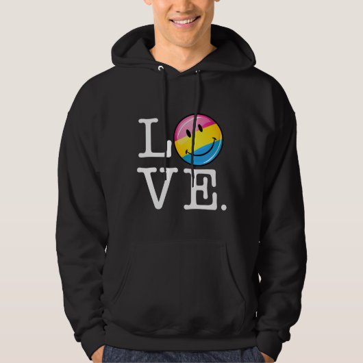 Pansexual Liebe-lächelnde Flagge Hoodie (Vorderseite)