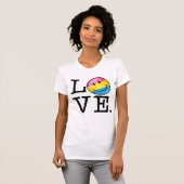 Pansexual Liebe-lächelnde Flagge T-Shirt (Vorne ganz)