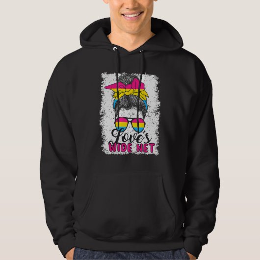 Pansexual Love s Wide Net Pansexual Flag Hoodie (Vorderseite)