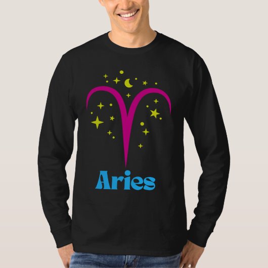 Pansexual Pan Aries Zodiac Sign Astrology LGBTQ LG T-Shirt (Vorderseite)