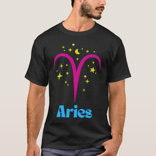 Pansexual Pan Aries Zodiac Sign Astrology LGBTQ LG T-Shirt (Vorderseite)