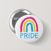 Pansexual Pan Pride Painted Crayon Rainbow Button (Vorne & Hinten)