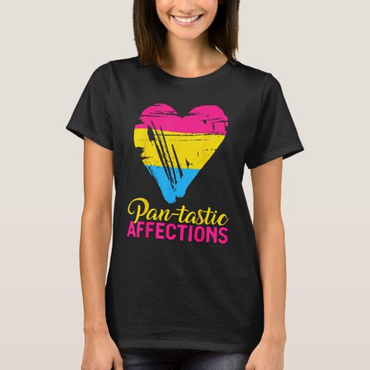 Pansexual Pan tastic Affections Heart Pansexual Fl T-Shirt (Vorderseite)